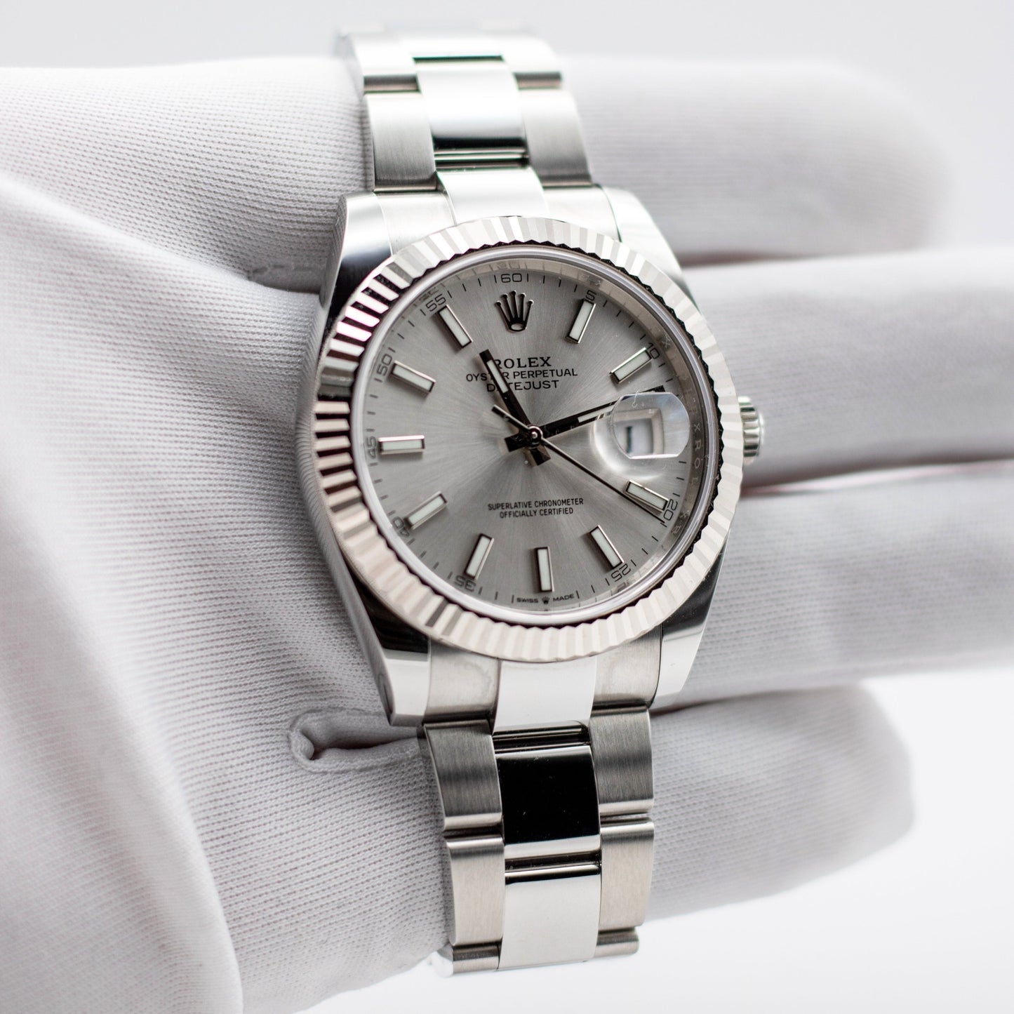 Rolex DateJust 41 "silver" FULLSET-ZUG-2023