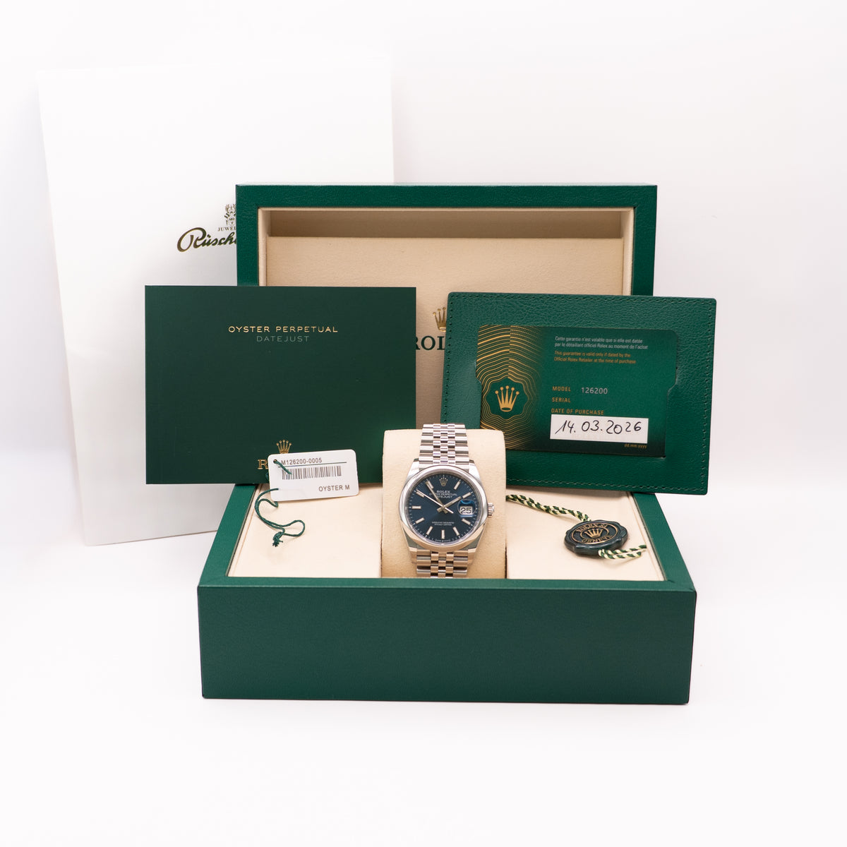 Rolex DateJust 36 mm Blue FULLSET-ZWN-2026