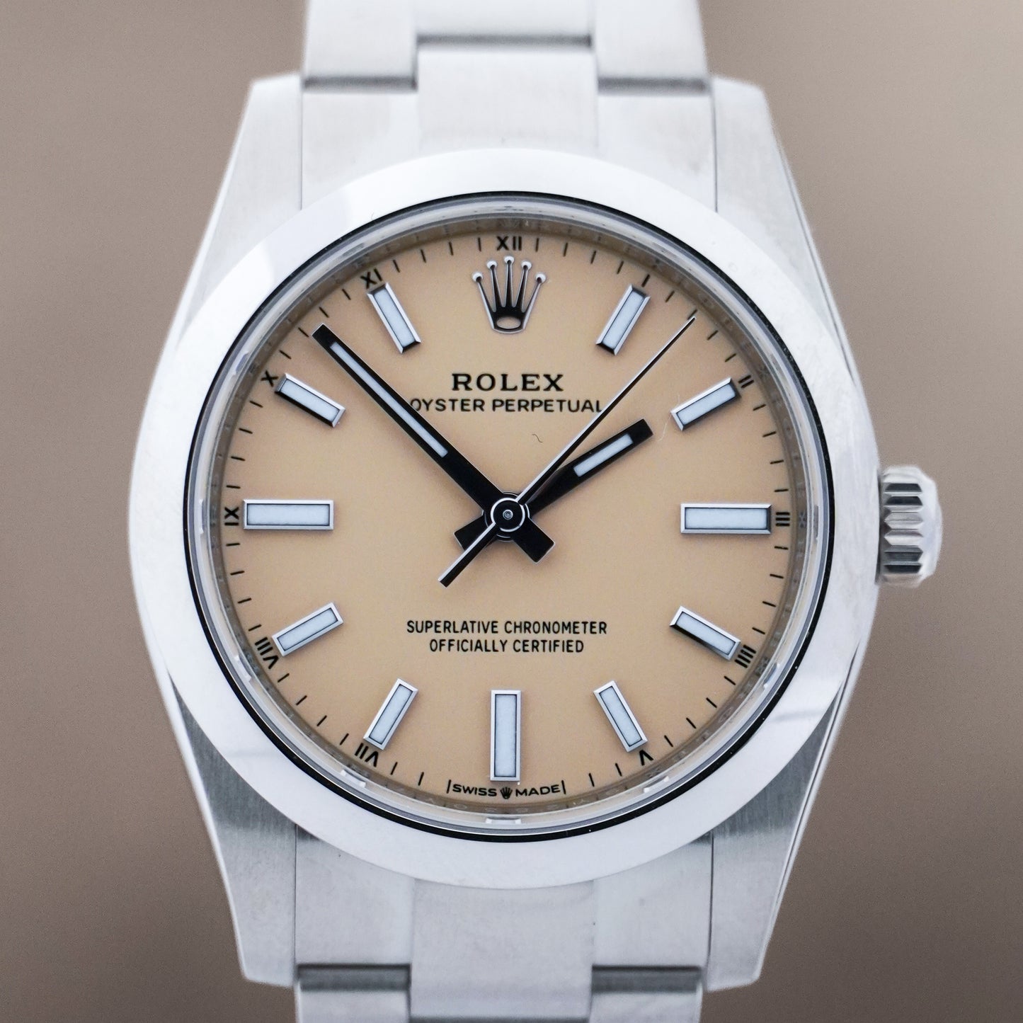 Rolex OysterPerpetual 34 mm "beige" FULLSET-ZUG-2025