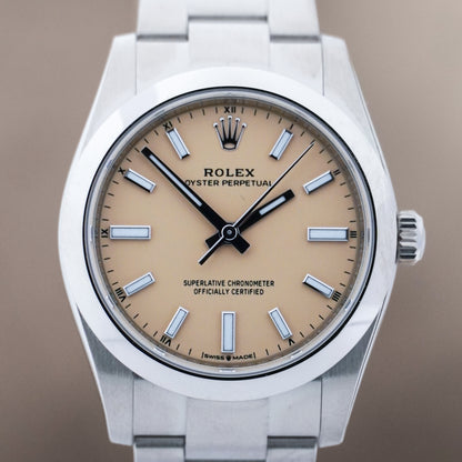 Rolex OysterPerpetual 34 mm "beige" FULLSET-ZUG-2025