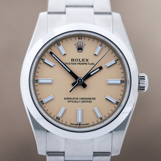 Rolex OysterPerpetual 34 mm "beige" FULLSET-ZUG-2025