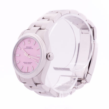 DSC09395.jpg – Rolex Oyster Perpetual 31mm Candy – Seitenansicht mit Krone und Gehäuseprofil